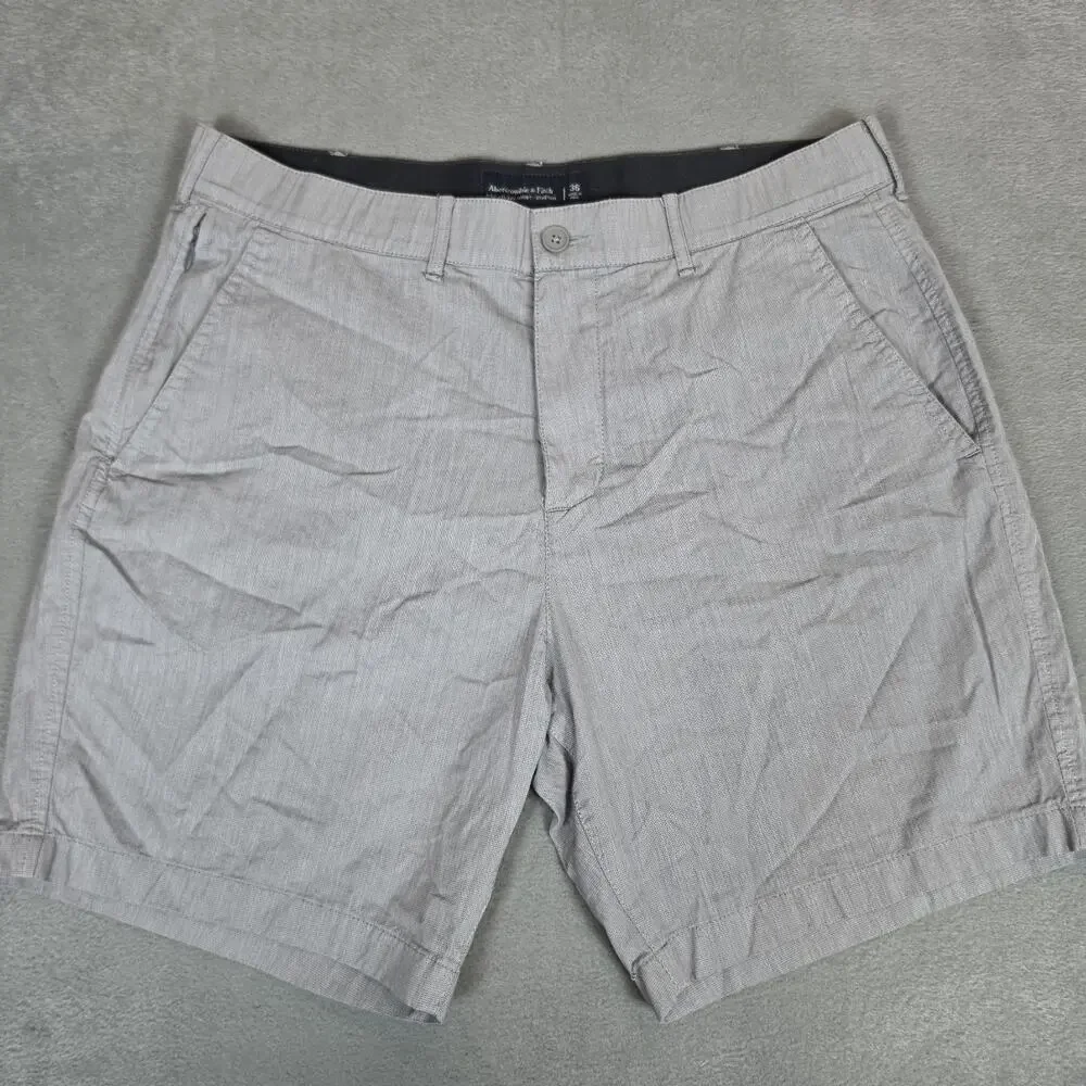 Abercrombie & Fitch Men's All Day Stretch Shorts Gray Size 36 7in Inseam